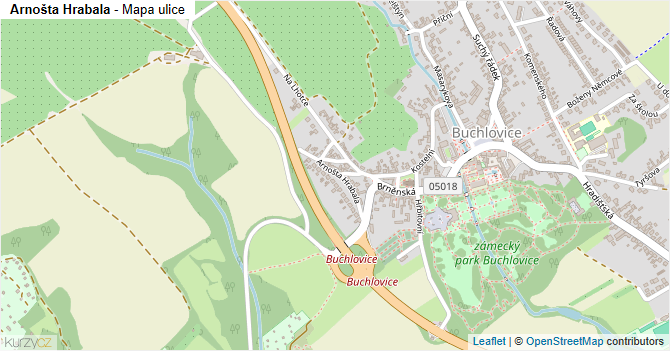 Arnošta Hrabala - mapa ulice