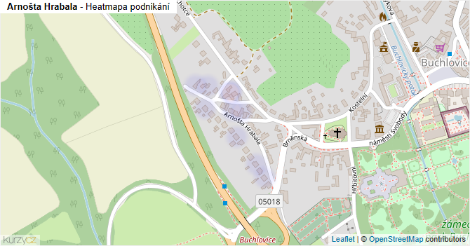 Arnošta Hrabala - mapa podnikání