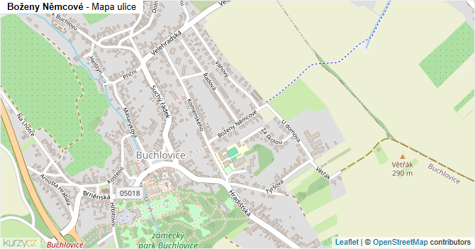 Boženy Němcové - mapa ulice