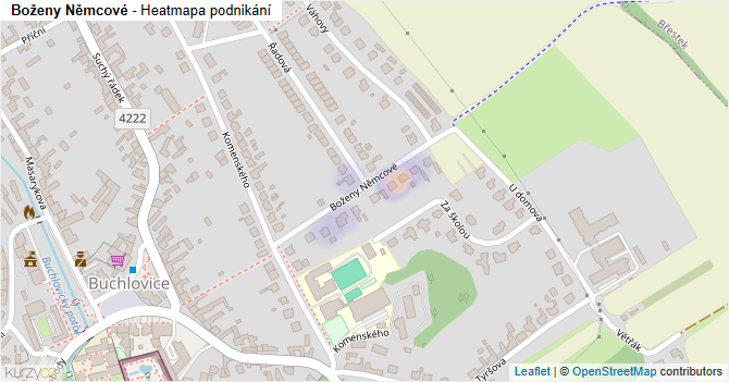 Boženy Němcové - mapa podnikání