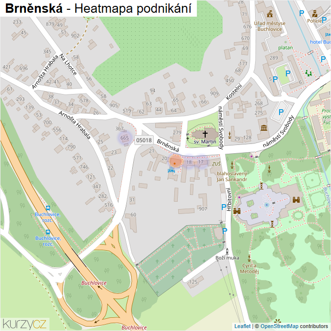 Mapa Brněnská - Firmy v ulici.