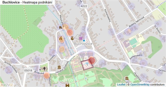 Buchlovice - mapa podnikání