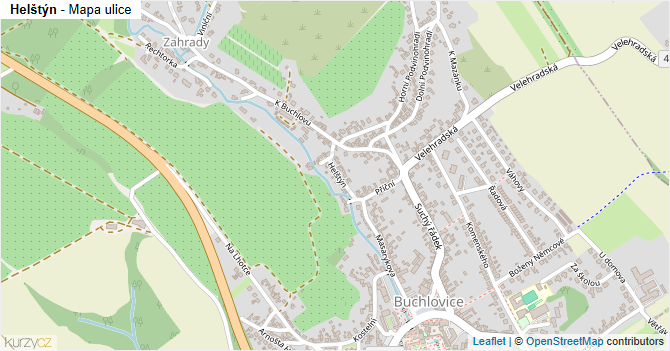 Helštýn - mapa ulice