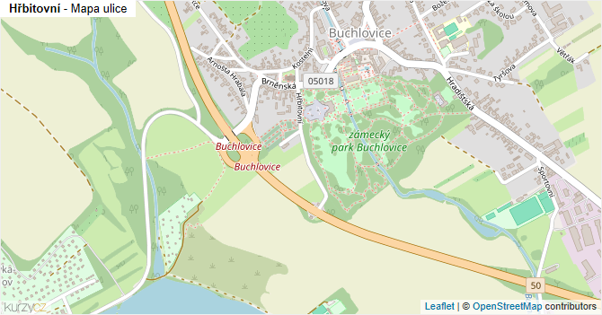 Hřbitovní - mapa ulice
