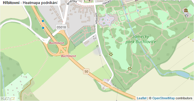 Hřbitovní - mapa podnikání