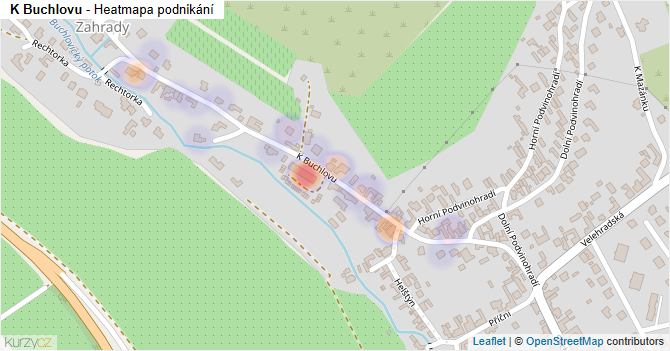 K Buchlovu - mapa podnikání