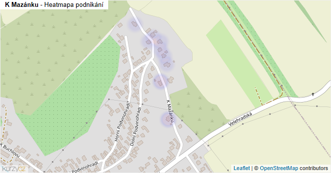 K Mazánku - mapa podnikání