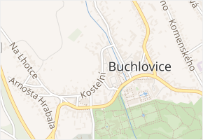 Kostelní v obci Buchlovice - mapa ulice