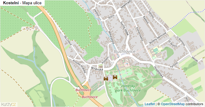 Kostelní - mapa ulice