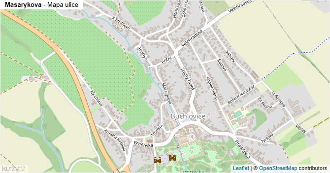 Masarykova - mapa ulice