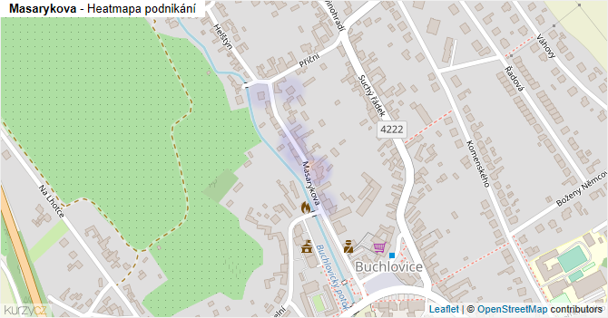 Masarykova - mapa podnikání