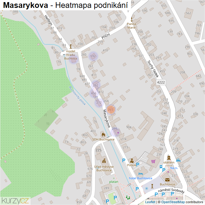 Mapa Masarykova - Firmy v ulici.