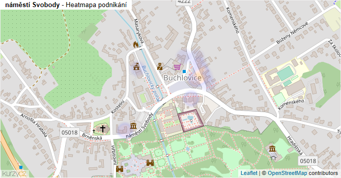 náměstí Svobody - mapa podnikání
