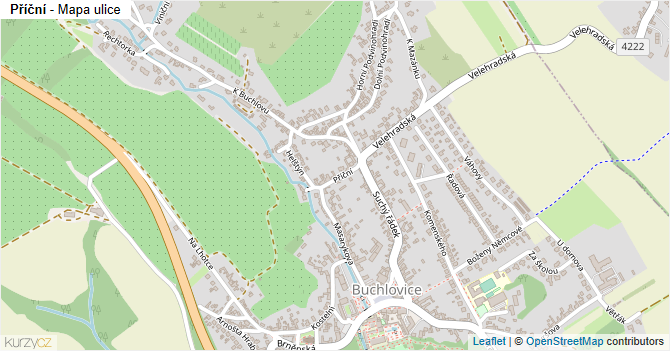 Příční - mapa ulice