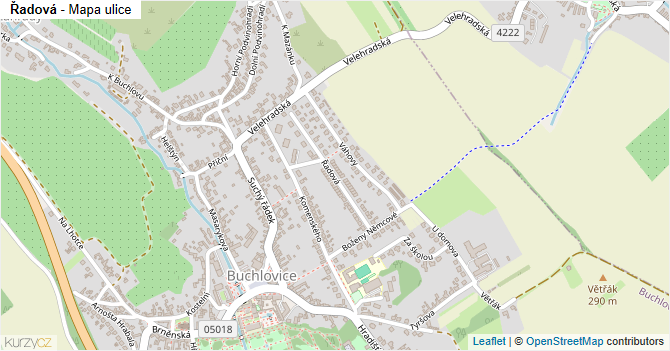 Řadová - mapa ulice