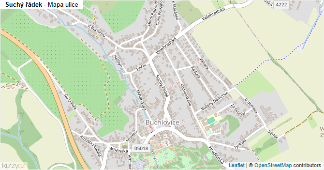 Suchý řádek - mapa ulice