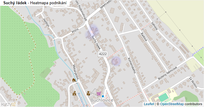 Suchý řádek - mapa podnikání