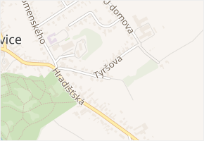 Tyršova v obci Buchlovice - mapa ulice
