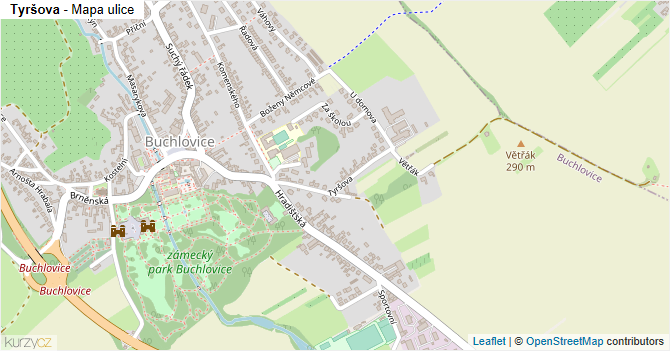 Tyršova - mapa ulice