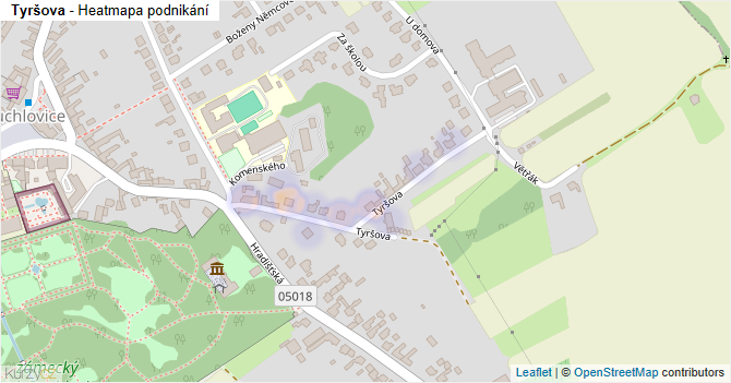 Tyršova - mapa podnikání
