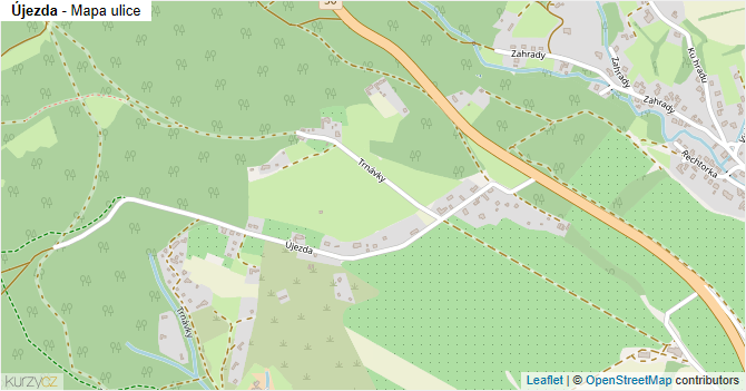Újezda - mapa ulice