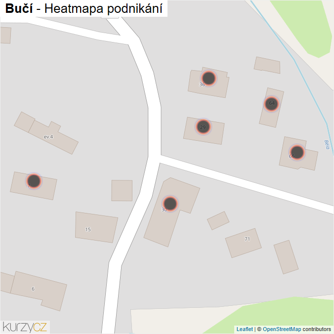 Mapa Bučí - Firmy v obci.