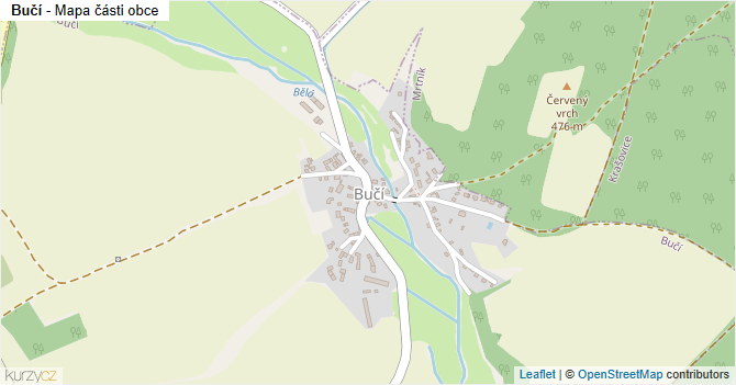 Bučí - mapa části obce