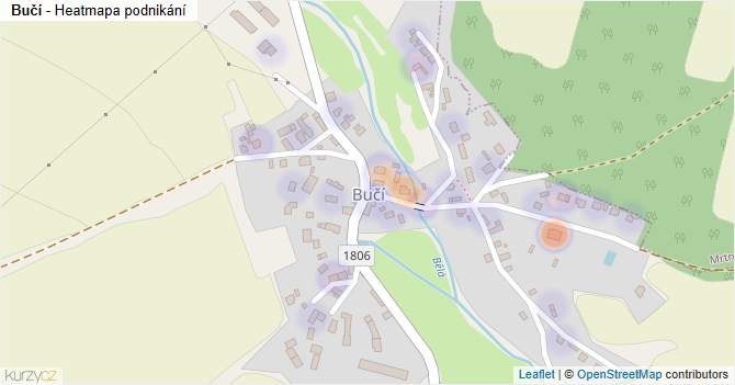 Bučí - mapa podnikání