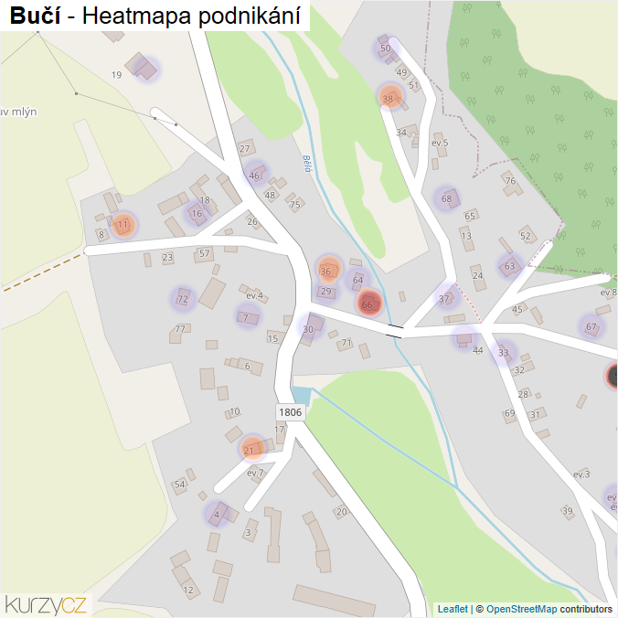 Mapa Bučí - Firmy v části obce.