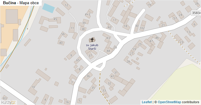 Bučina - mapa obce