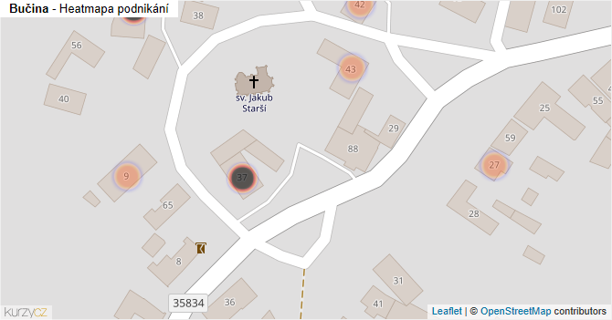 Bučina - mapa podnikání