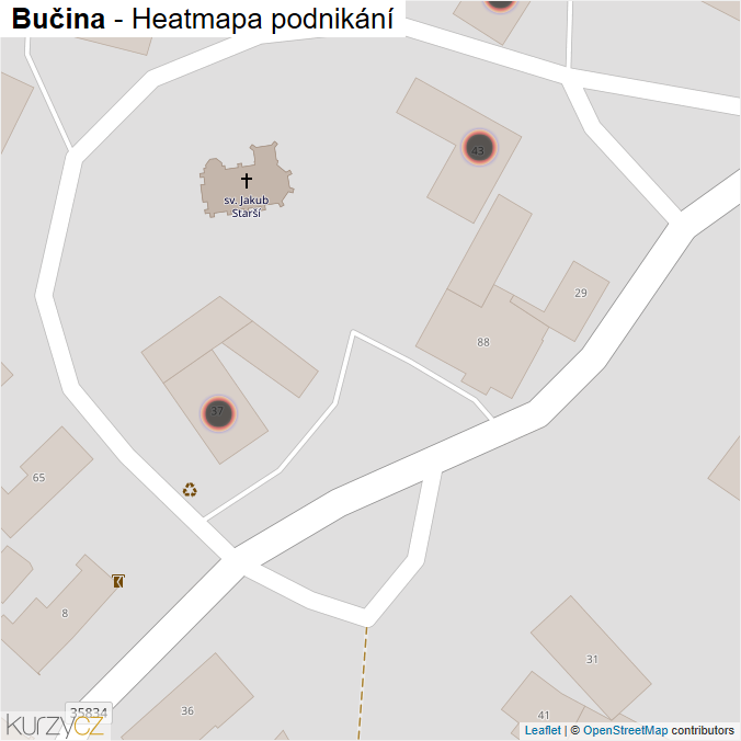 Mapa Bučina - Firmy v obci.