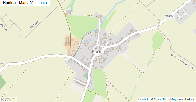 Bučina - mapa části obce