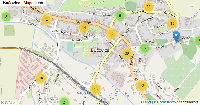 Bučovice - mapa firem