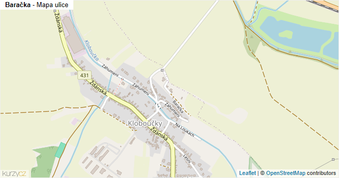 Baračka - mapa ulice