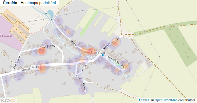Černčín - mapa podnikání
