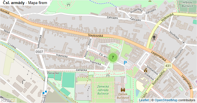 Čsl. armády - mapa firem