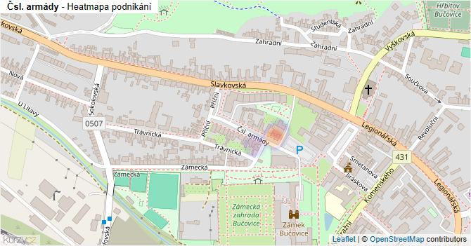 Čsl. armády - mapa podnikání