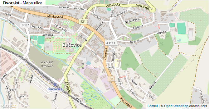 Dvorská - mapa ulice