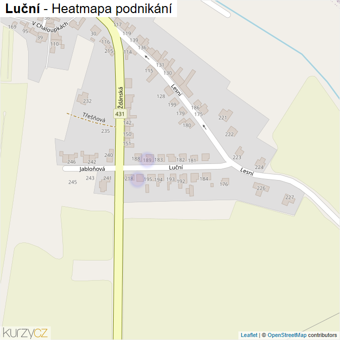 Mapa Luční - Firmy v ulici.