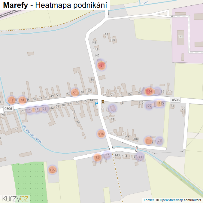 Mapa Marefy - Firmy v části obce.