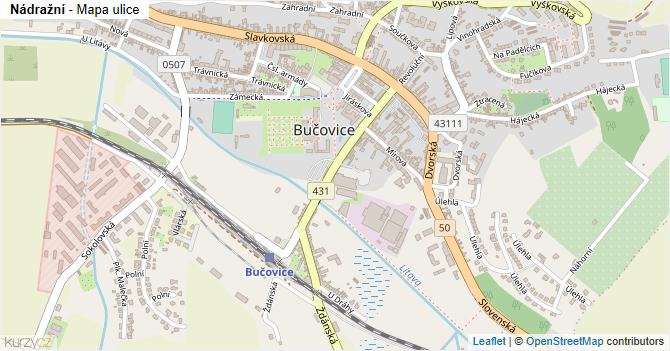 Nádražní - mapa ulice