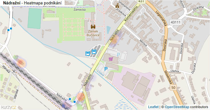 Nádražní - mapa podnikání
