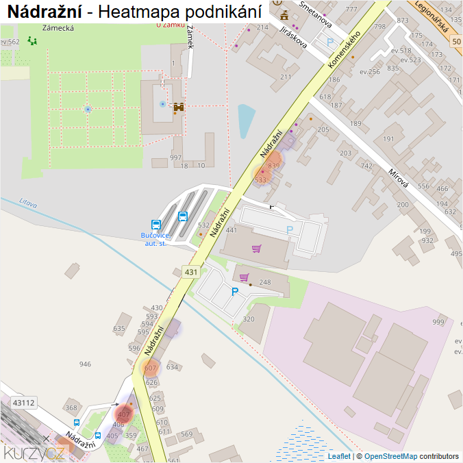 Mapa Nádražní - Firmy v ulici.