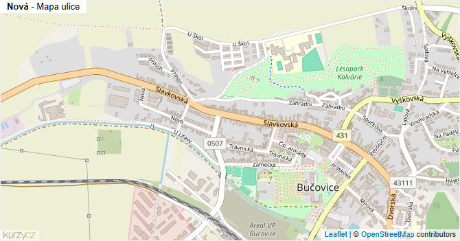 Nová - mapa ulice
