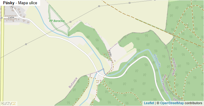 Pásky - mapa ulice
