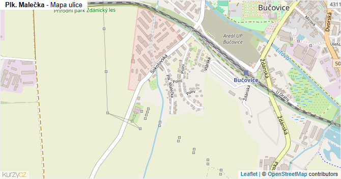 Plk. Malečka - mapa ulice