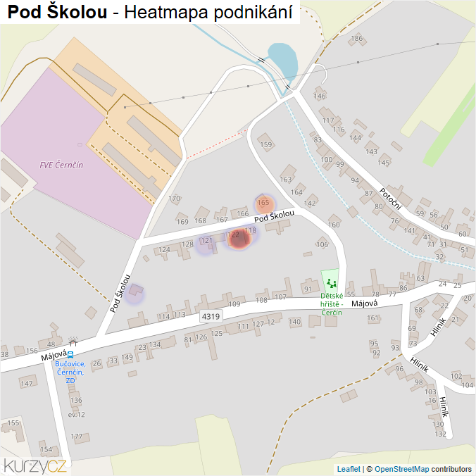 Mapa Pod Školou - Firmy v ulici.