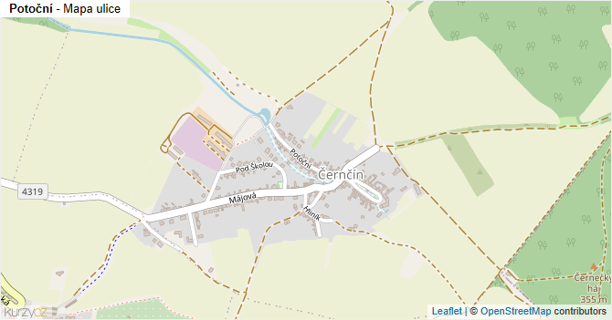Potoční - mapa ulice