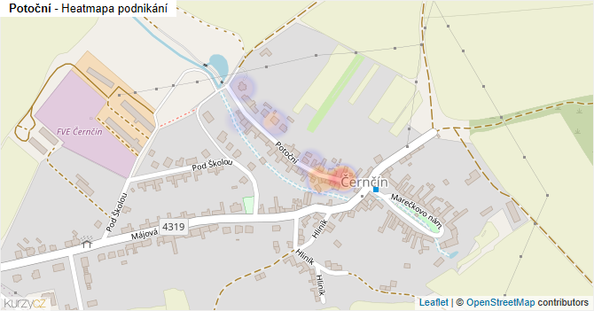 Potoční - mapa podnikání